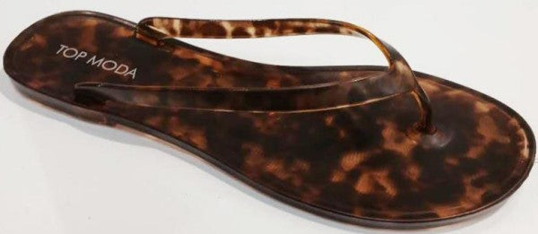 Tortoise Print Jelly Sandals