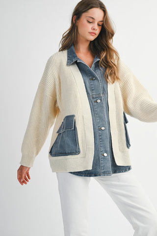 Button Up Knit Vest - Navy