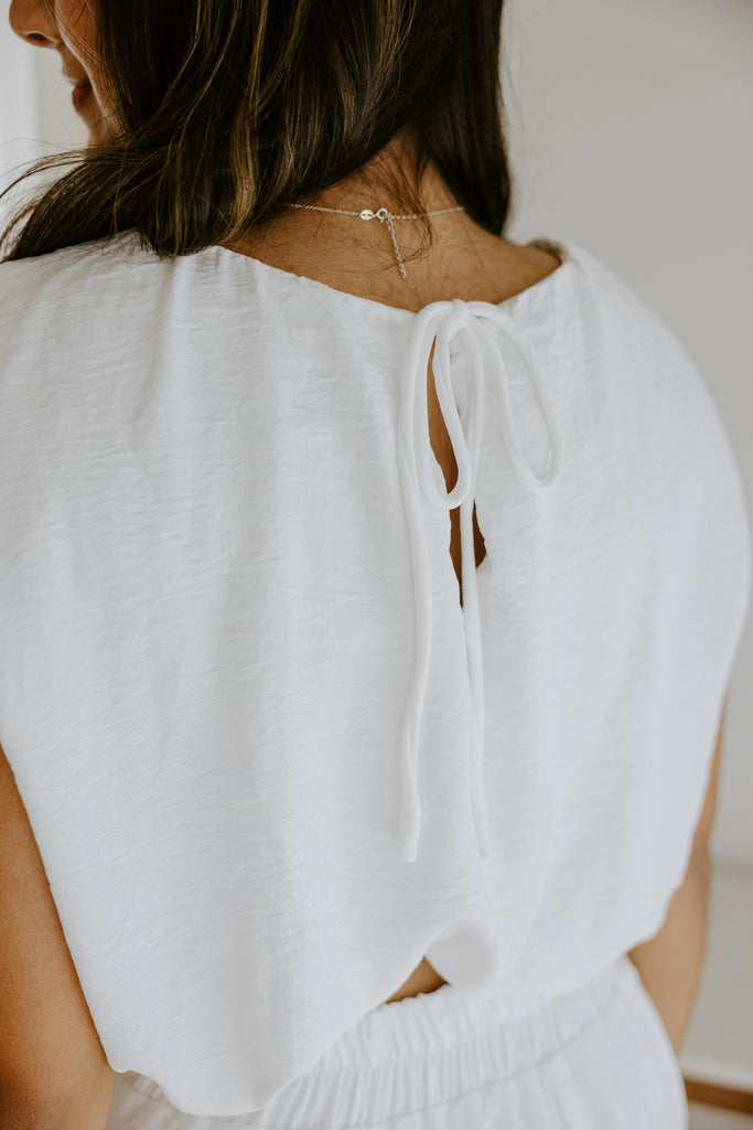 Bubble Top & Skirt Set - White