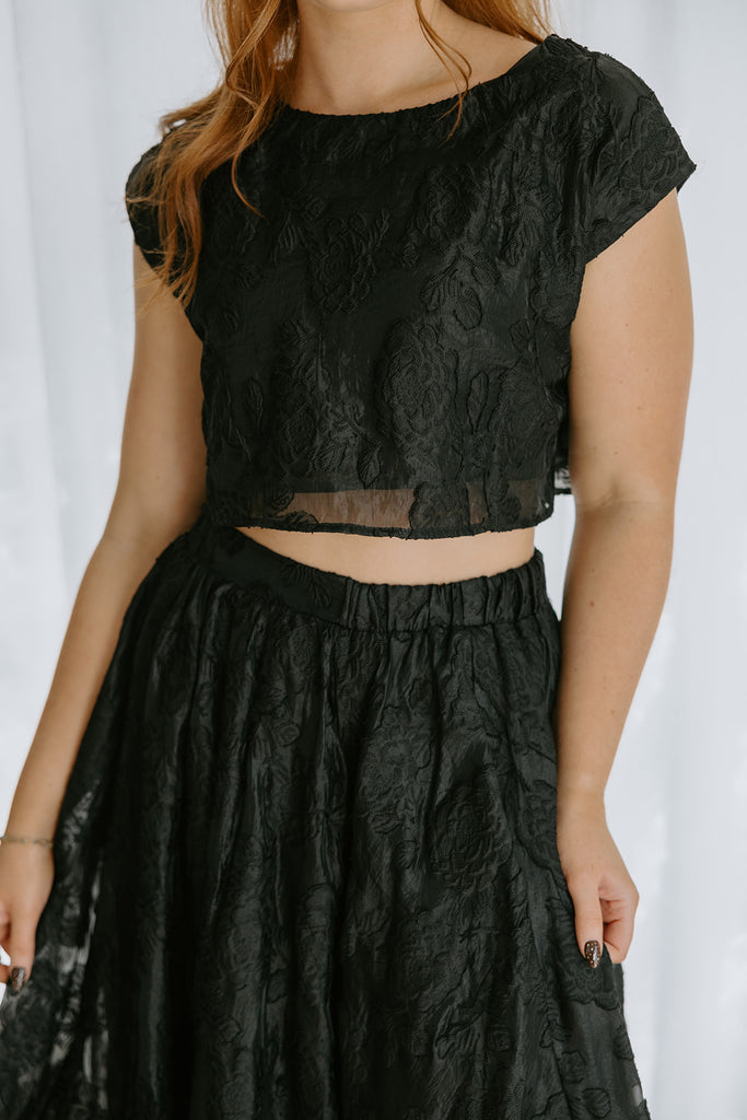 Jacquard Matching Top & Skirt Set