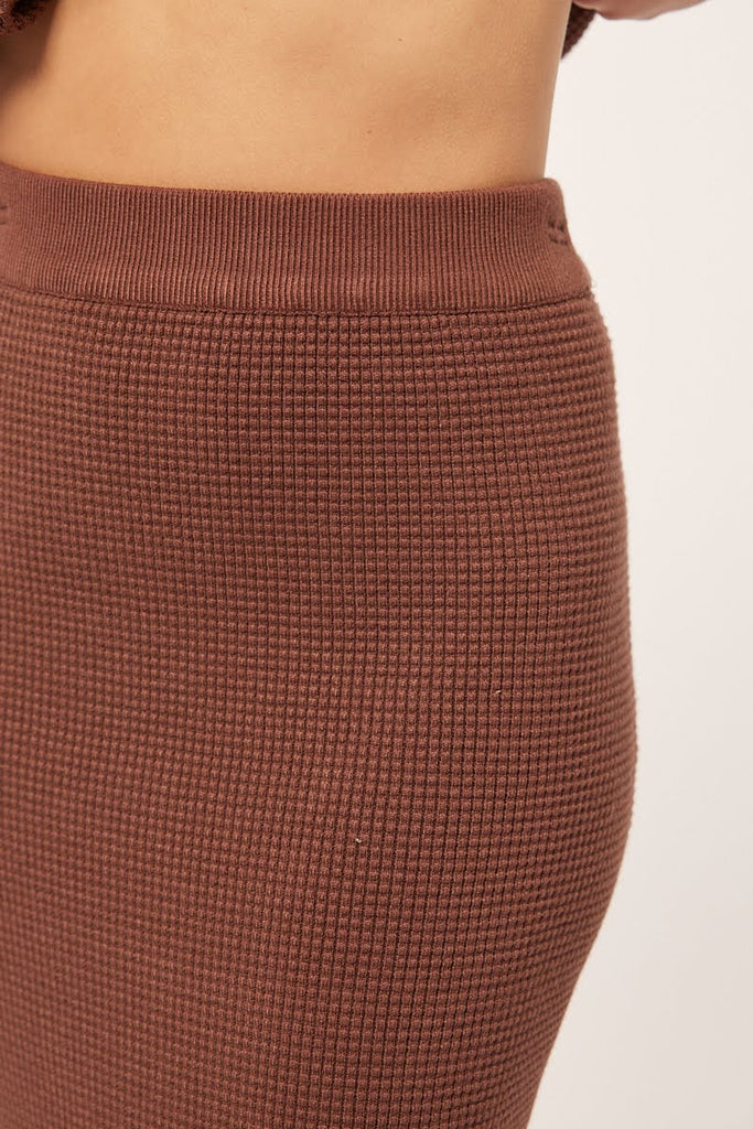 Waffle Sweater & Skirt Set - Puce