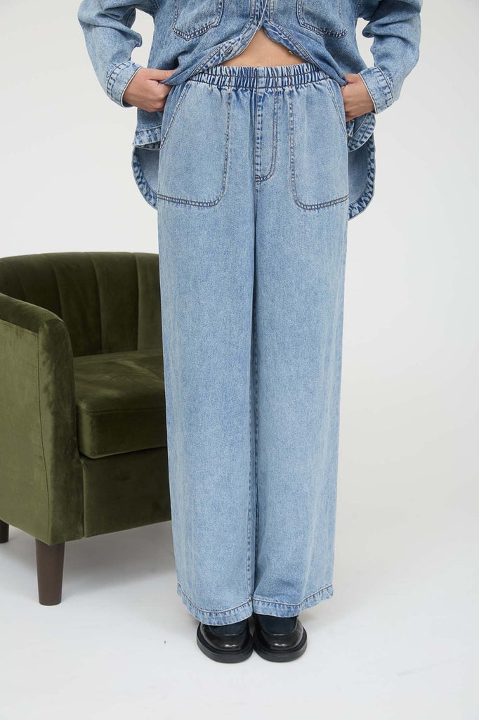 RESTOCKING SOON - Chambray Wide Leg Pant
