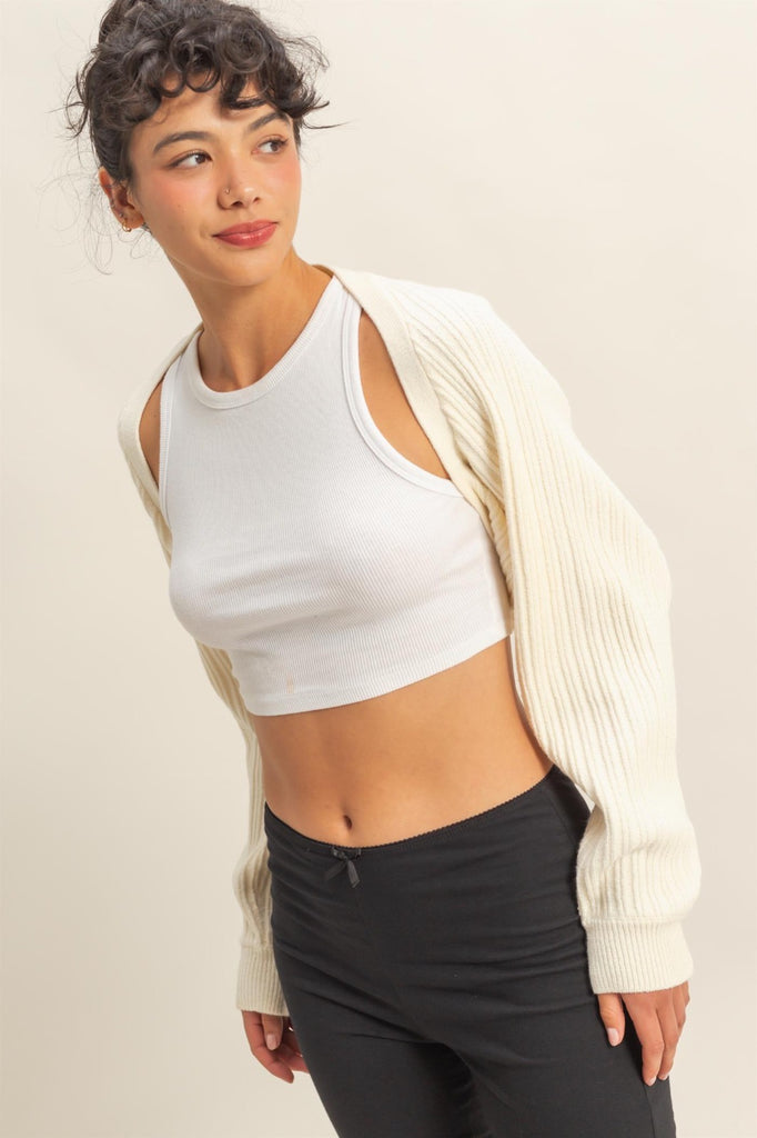 The Cropped Ballet Shrug - Cream