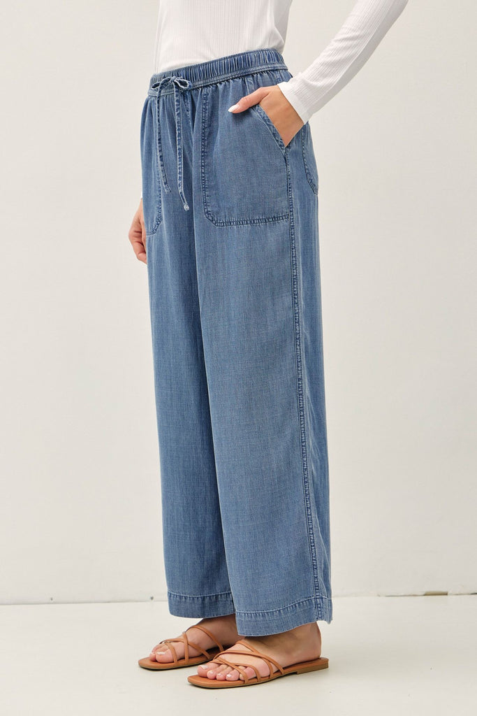 Tencel Pant Cropped - Blue