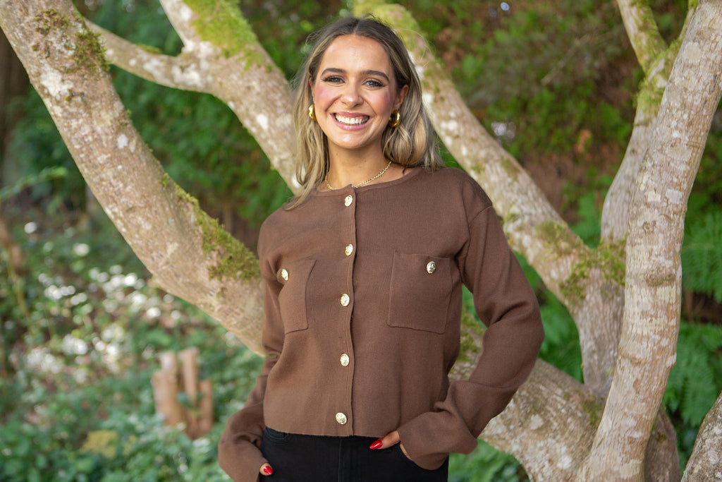 Knit Jacket - Brown