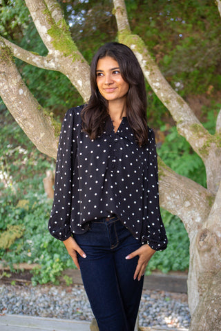 Button Up Blouse With Pocket - Cream