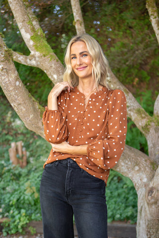 Button Up Blouse With Pocket - Cream