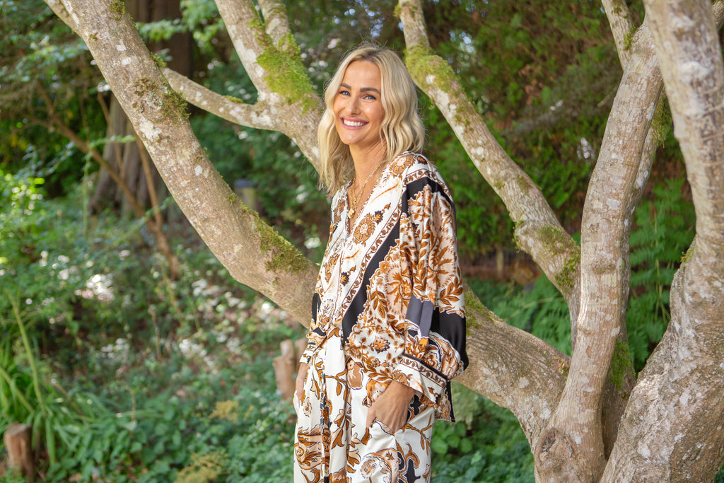 Dolman Sleeve Top & Pant Set - Cognac