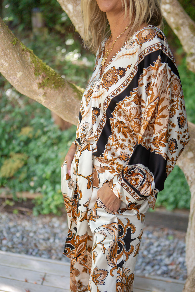 Dolman Sleeve Top & Pant Set - Cognac