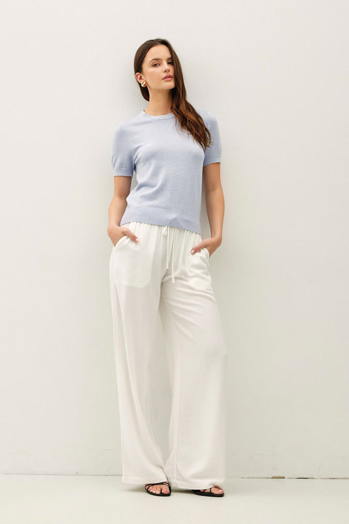 Linen Pant With Straight Leg - White