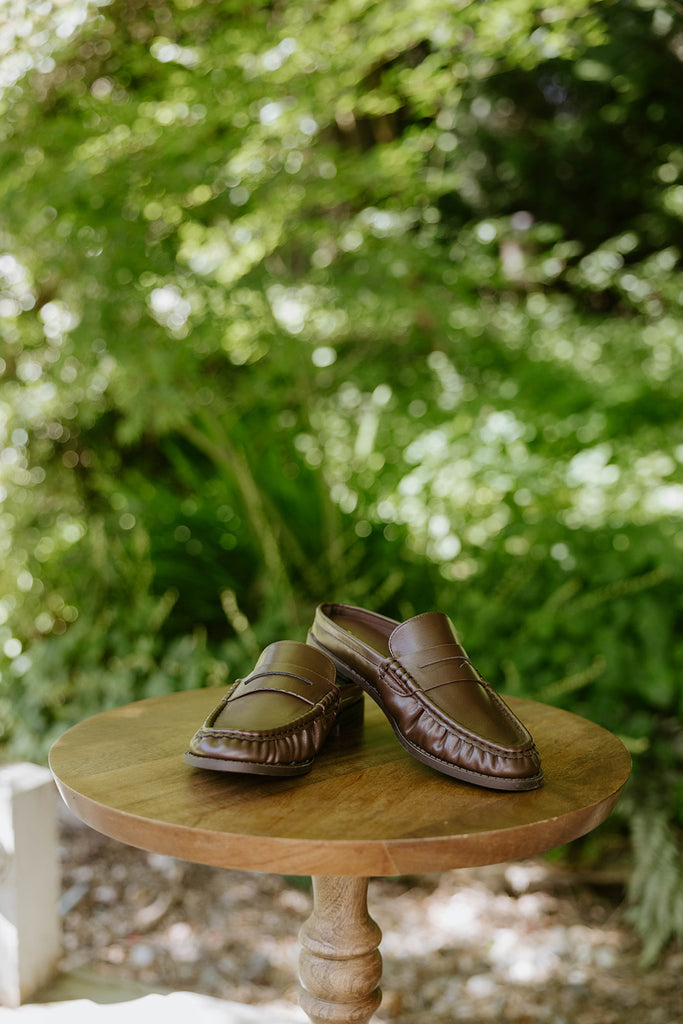 Open Back Loafers - Brown