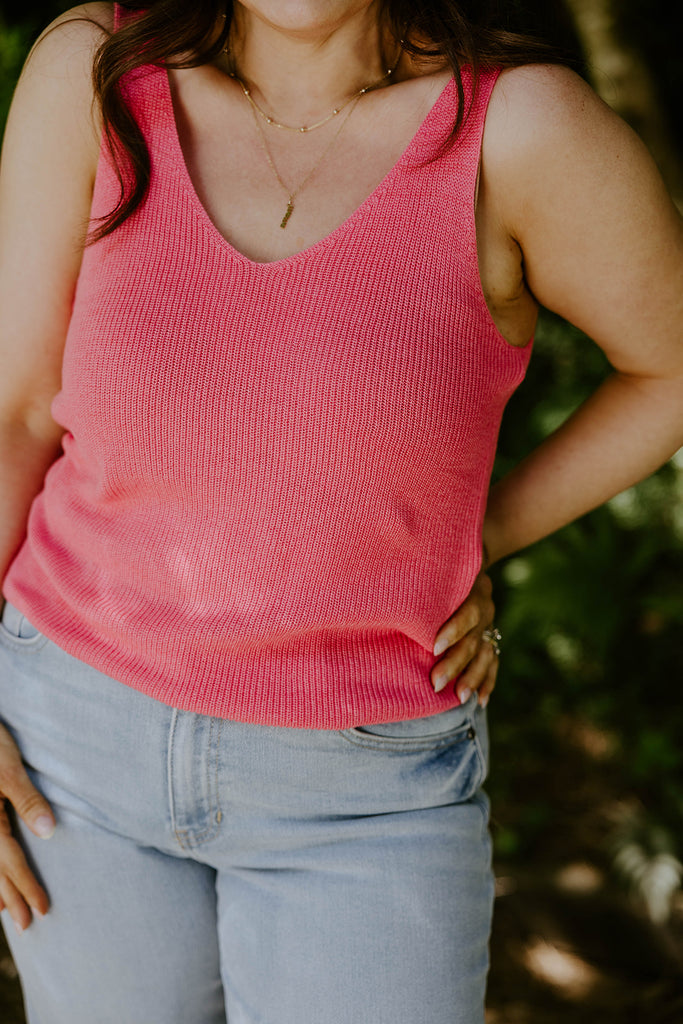 Lightweight Knit Tank - Pink