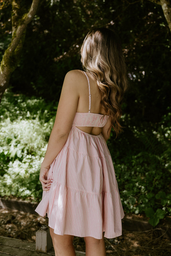 Striped Sun Dress - Pink