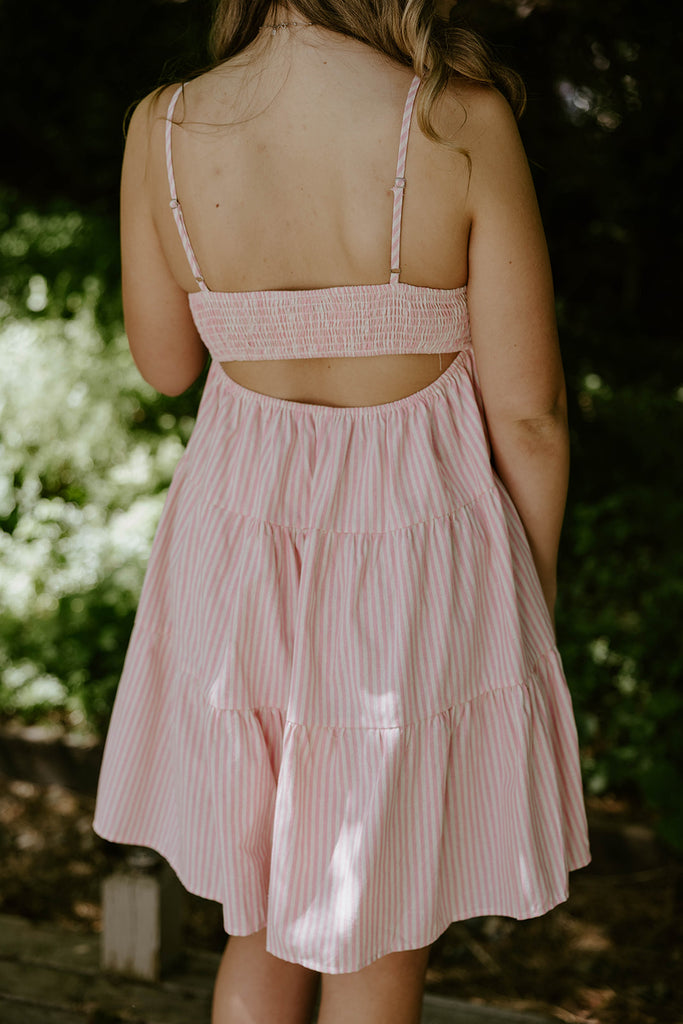 Striped Sun Dress - Pink