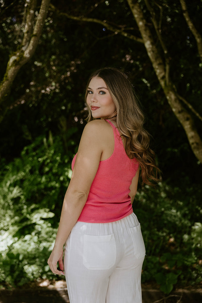 Lightweight Knit Tank - Pink