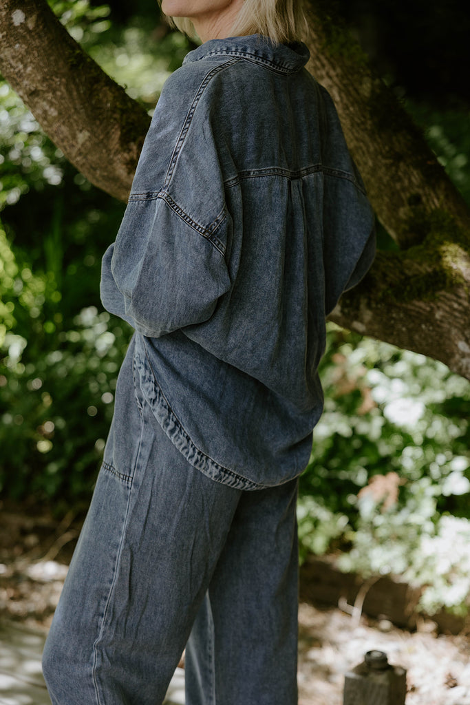 Chambray/Tencel Button Up Shirt