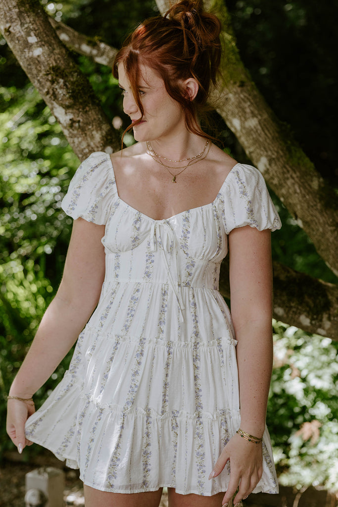Floral Puff Sleeve Mini Dress