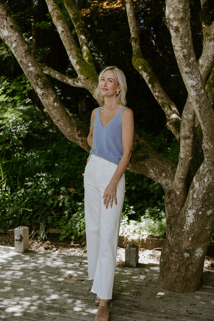 Lightweight Knit Tank - Blue