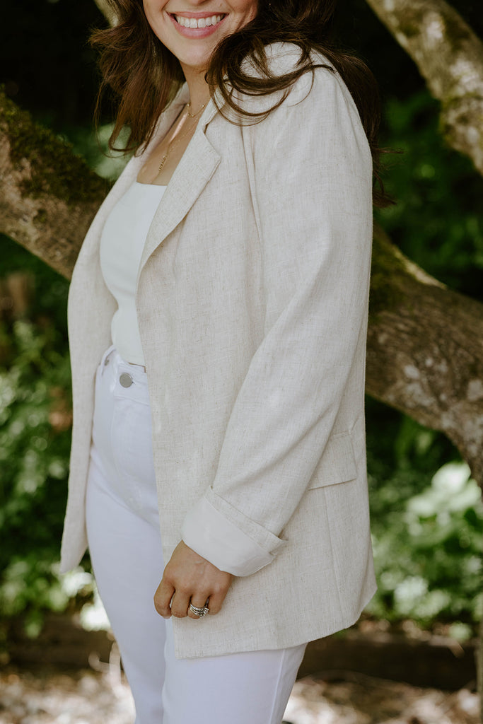 The Elevated Linen Blazer - Oatmeal