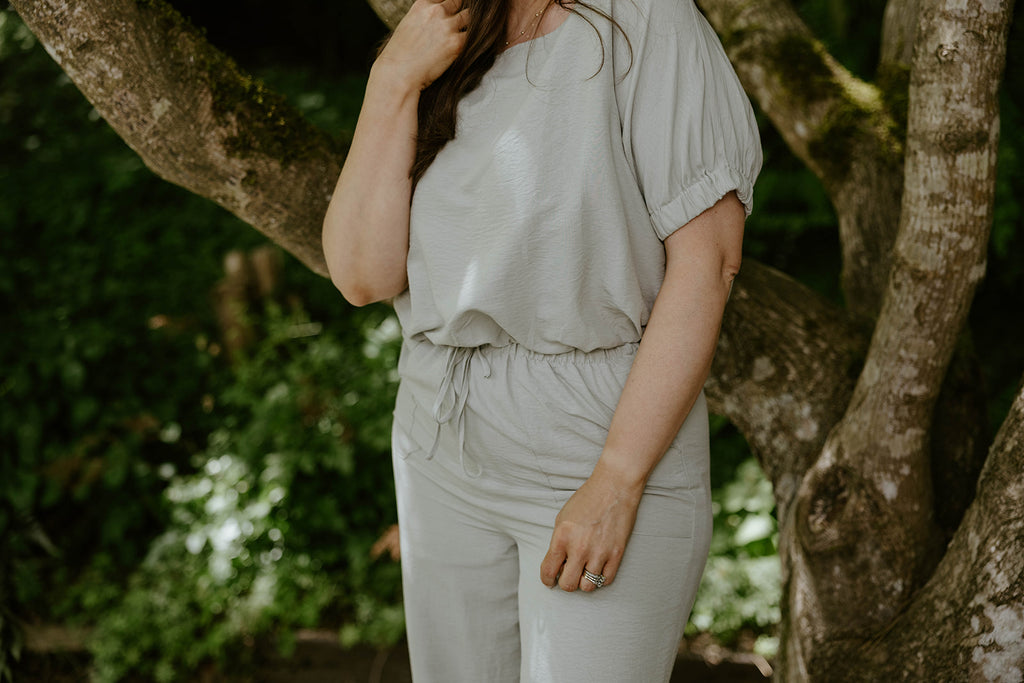Top & Flowy Pant Casual Set - Sage