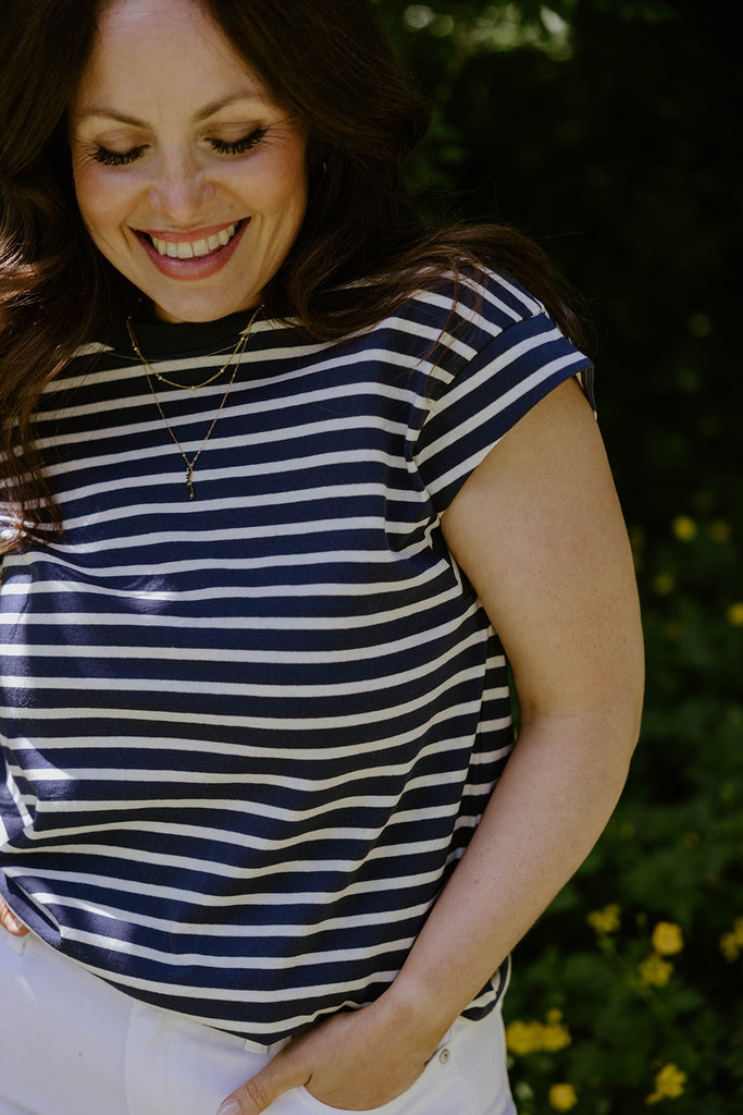 Casual Striped Shirt - Navy