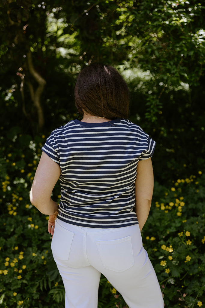 Casual Striped Shirt - Navy