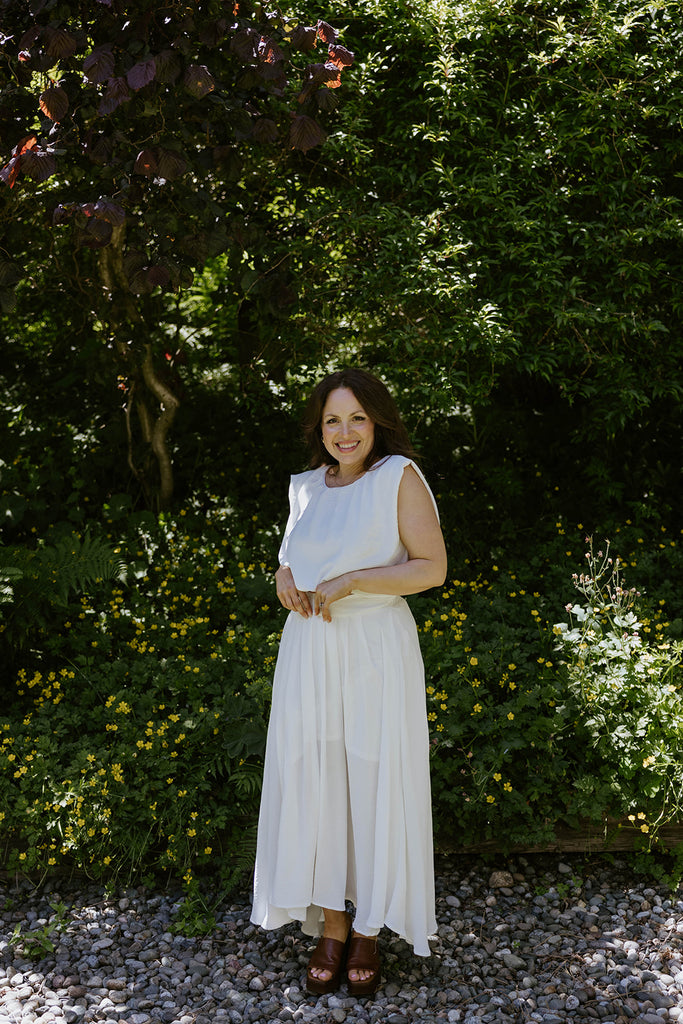 Bubble Top & Skirt Set - White