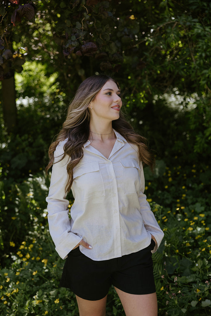 Classic Linen Button Up - Natural