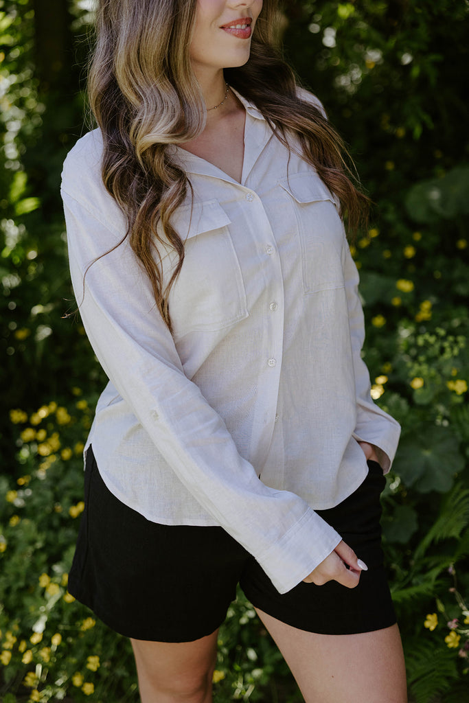 Classic Linen Button Up - Natural