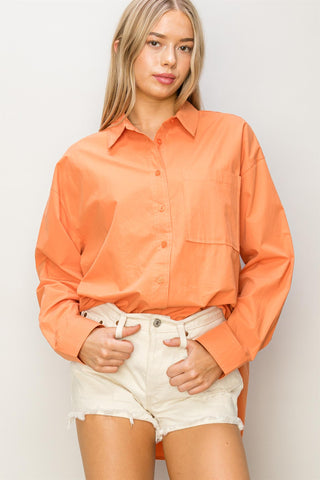 Blouse With Single Pocket - Moss