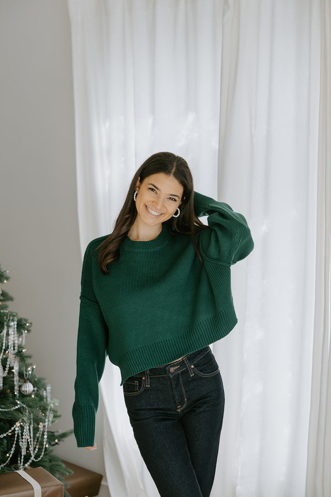 Exposed Seam Sweater - Green