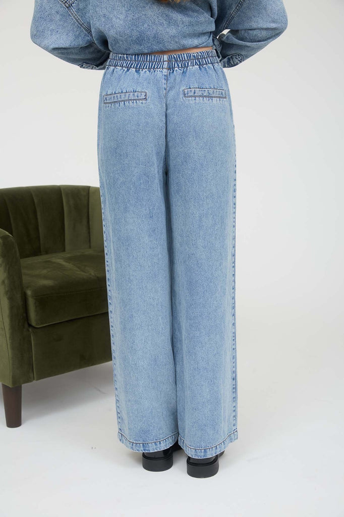 Chambray Wide Leg Pant