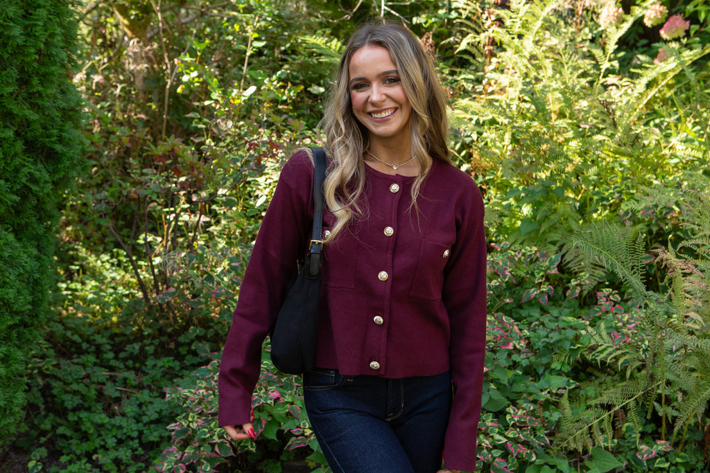 Knit Jacket - Wine