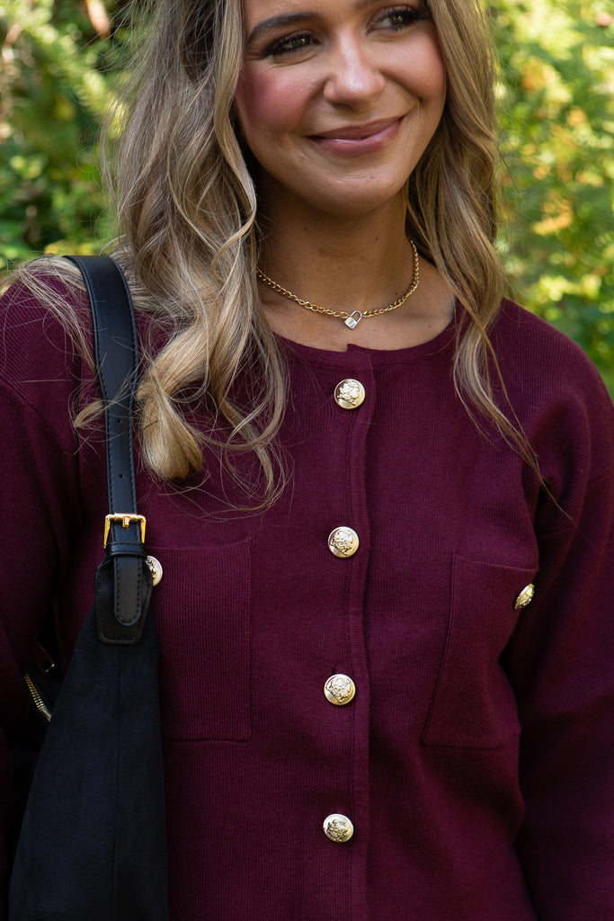 Knit Jacket - Wine