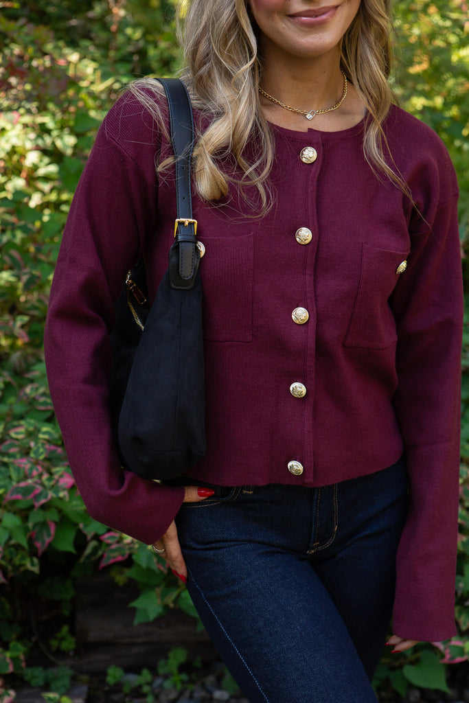 Knit Jacket - Wine