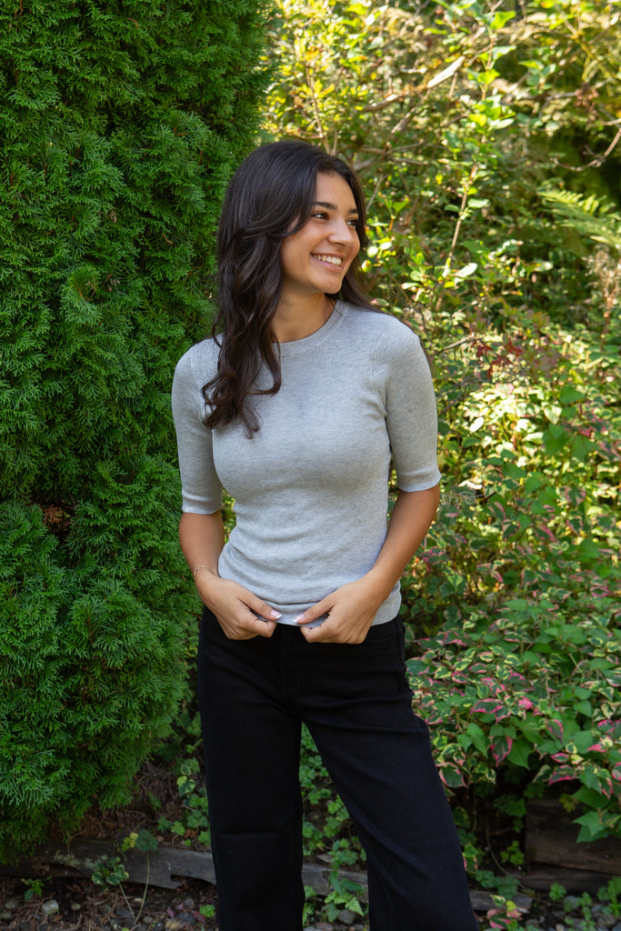 Classic Half Sleeve Knit - Grey