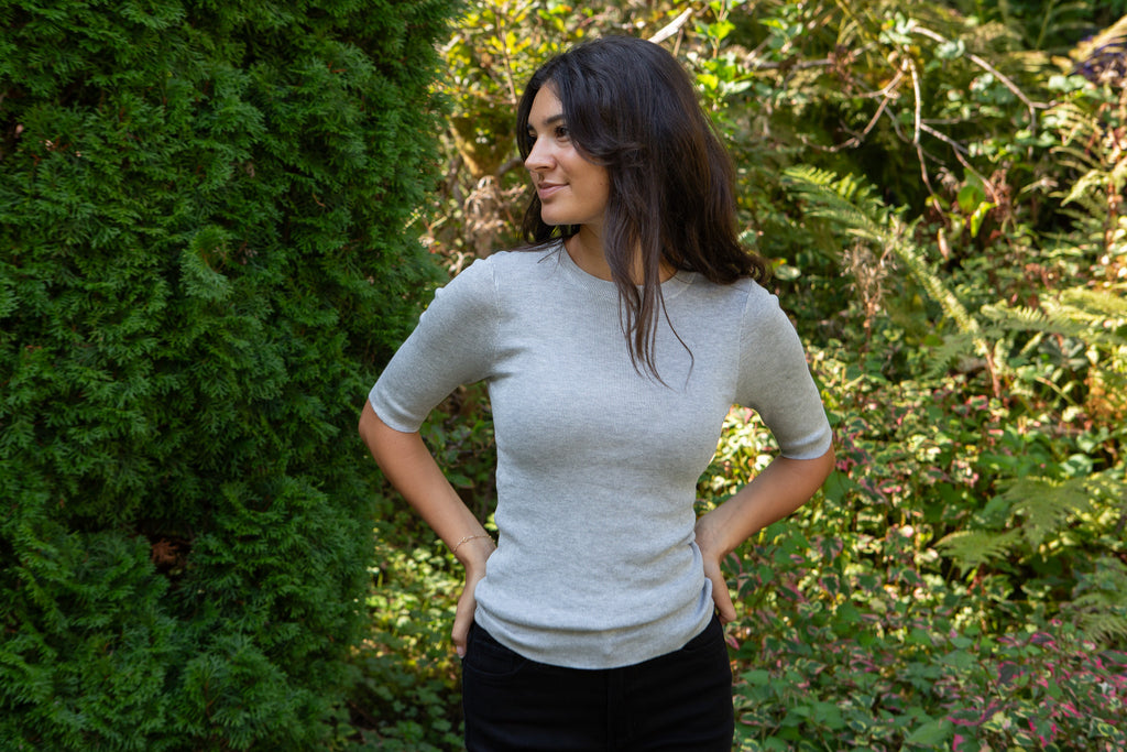 Classic Half Sleeve Knit - Grey