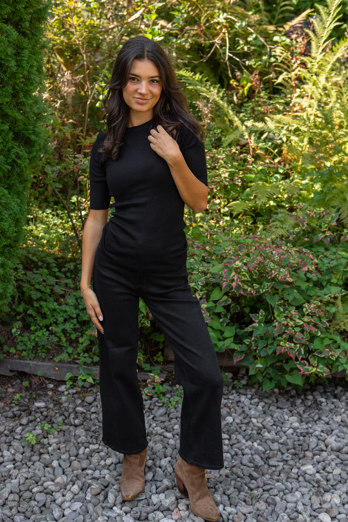 Classic Half Sleeve Knit - Black