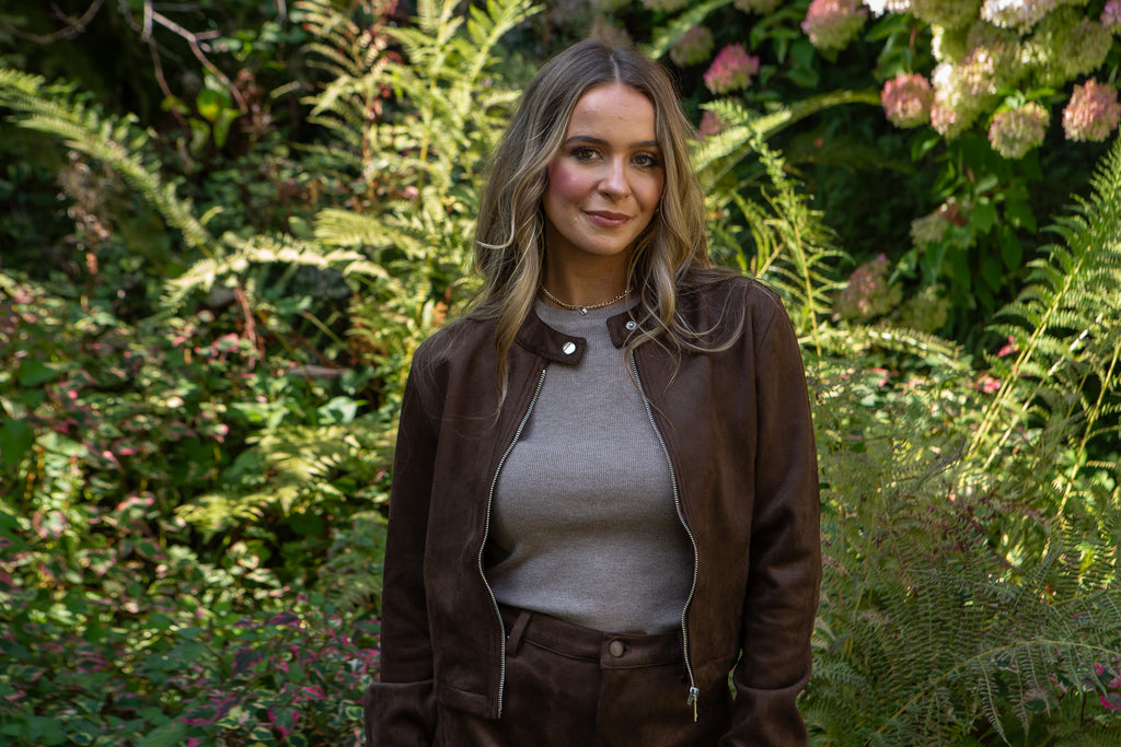 Faux Suede Jacket - Chocolate