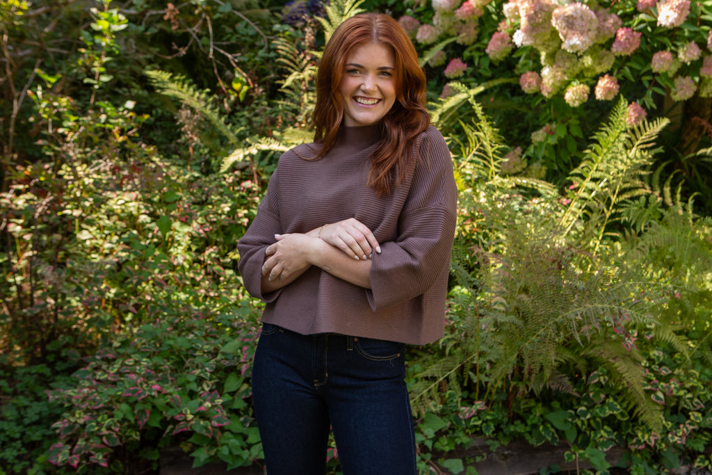 3/4 Ribbed Sweater - Mousse