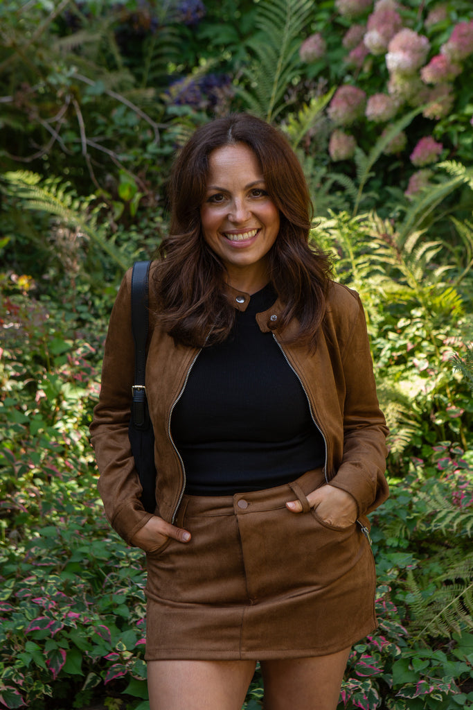 Faux Suede Jacket - Camel