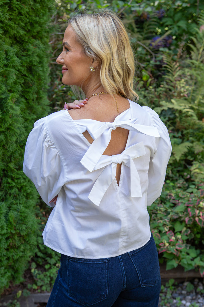 Poplin Blouse With Back Bows