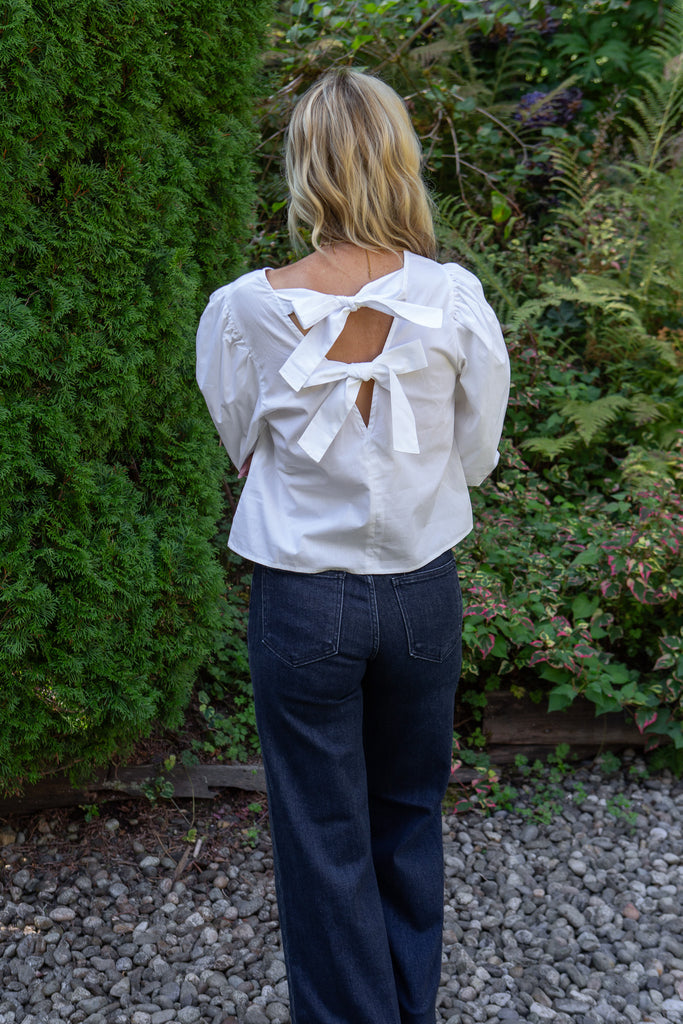 Poplin Blouse With Back Bows
