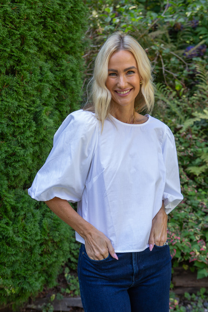 Poplin Blouse With Back Bows