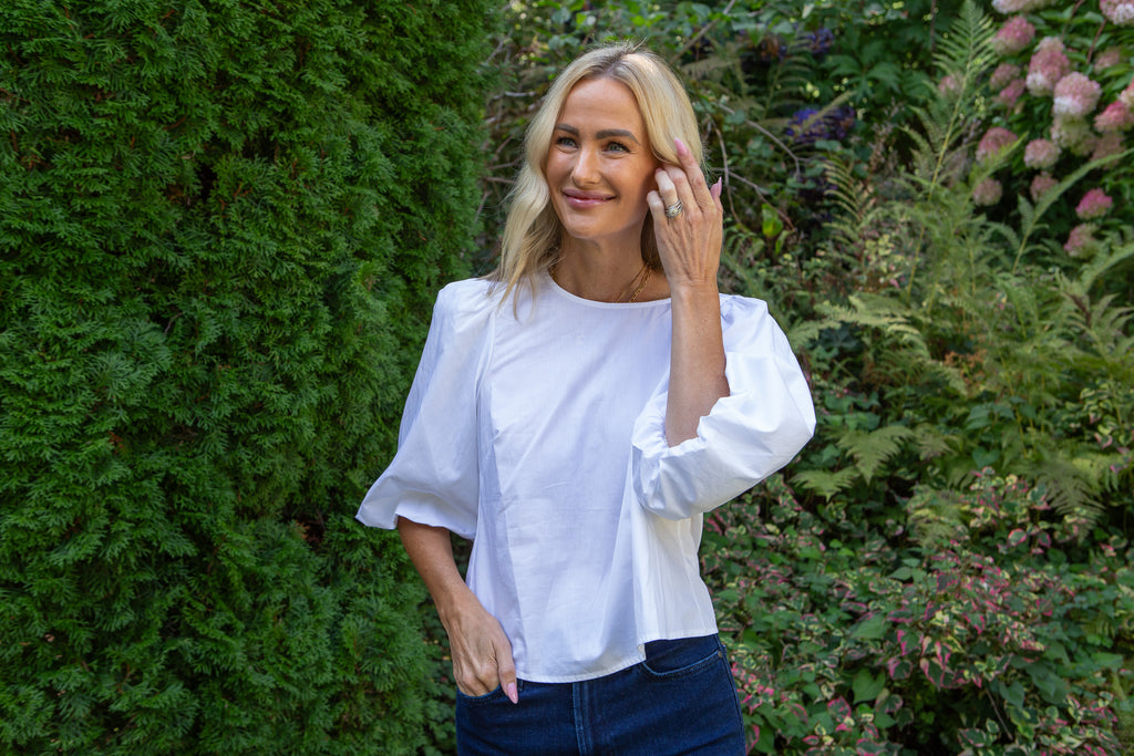 Poplin Blouse With Back Bows