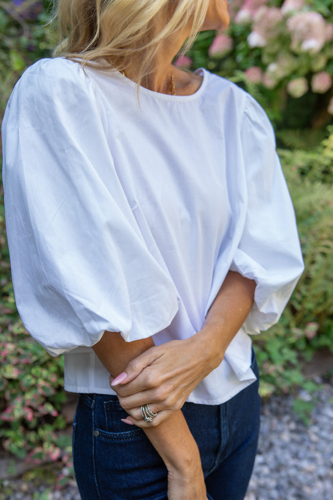 Poplin Blouse With Back Bows