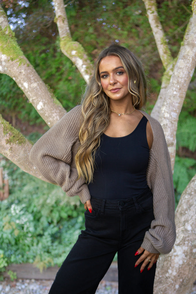 Knit Shrug - Truffle