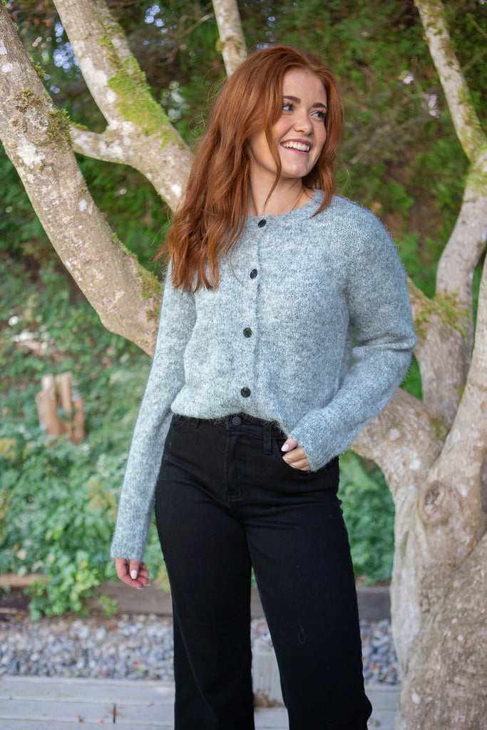 Button Up Cardigan - Grey