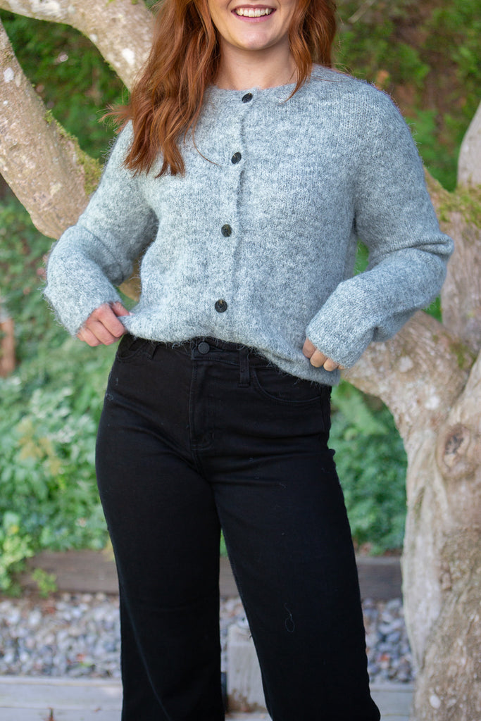 Button Up Cardigan - Grey