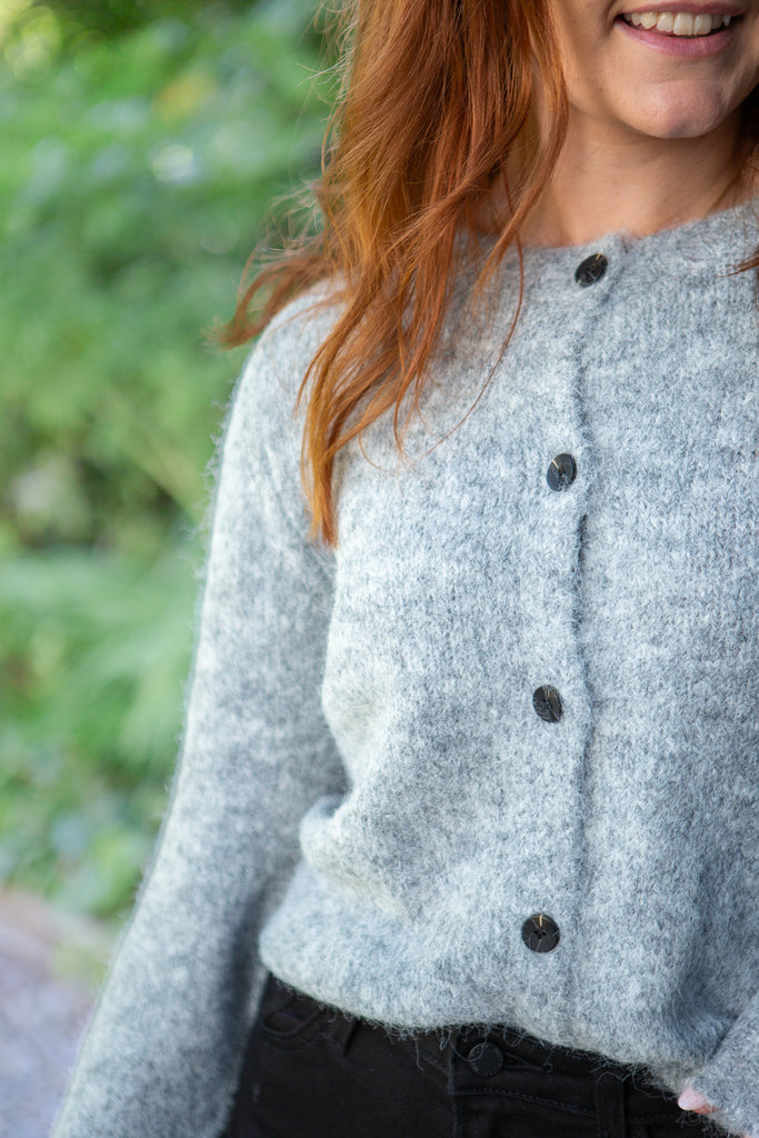 Button Up Cardigan - Grey